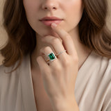 Emerald ring 3.82 carat HALO diamonds