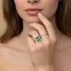 3.01 carat Halo emerald diamond ring