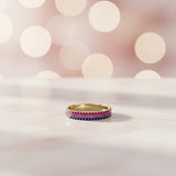 טבעת שלושת רבעי נצח ספיר,אמטיסט ורובי  Glow