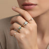 Green aquamarine - Moissanite ring