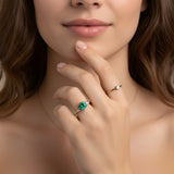 Deep Green Moissanite Ring