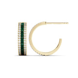 עגילים חצי-פתוחים אמרלד ויהלומים Eclipse