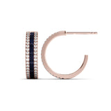 עגילים חצי-פתוחים ספיר ויהלומים Eclipse