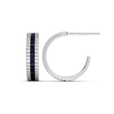 עגילים חצי-פתוחים ספיר ויהלומים Eclipse