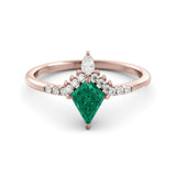 טבעת כתר Emerald Kite ומוסונייט