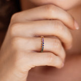 טבעת נצח Rainbow בשיבוץ Milgrain