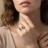 Spectacular Halo ruby ​​and diamond ring