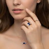 Art deco ring with sapphire and diamonds