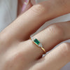 0.35 carat emerald baguette ring and diamonds