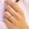 Seven stone ring - blue opal