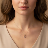 Morganite Drop Gold Necklace - Penelope 