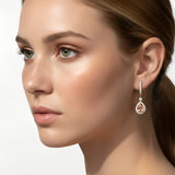 עגילי מורגנייט ויהלומים כסף מצופה רודיום May