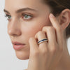 Valeria rhodium-plated silver sapphire and diamond ring