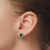 A pair of Halo emerald and diamond earrings