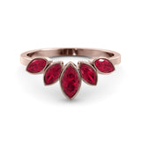 Ruby five marquise ring