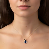 Gold Sapphire Drop Necklace - Penelope