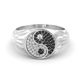 Yin-Yang gold and diamond ring